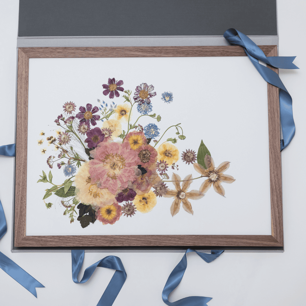 framed preserved wedding flowers art