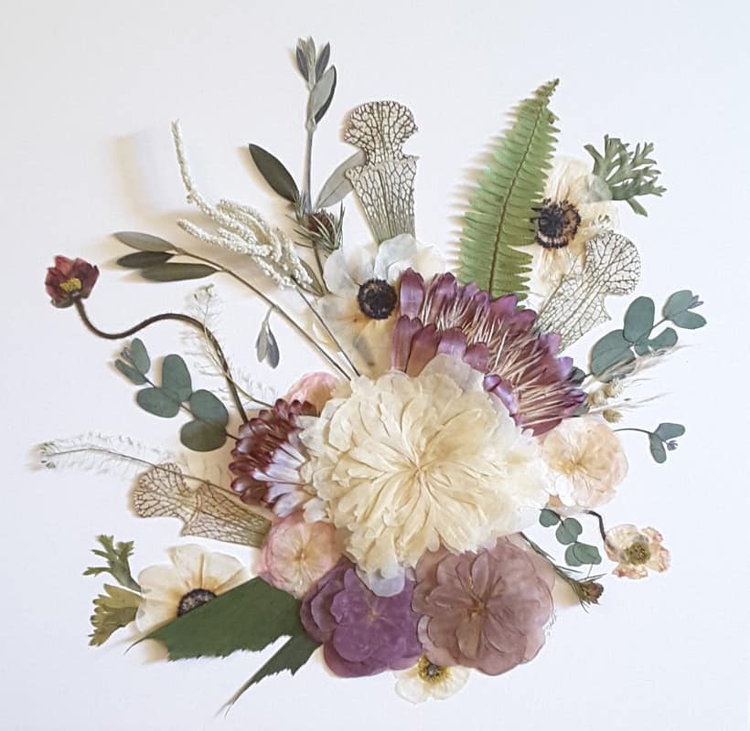 protea pressed wedding bouquet orig